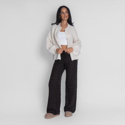 Pantalones anchos de punto acogedores