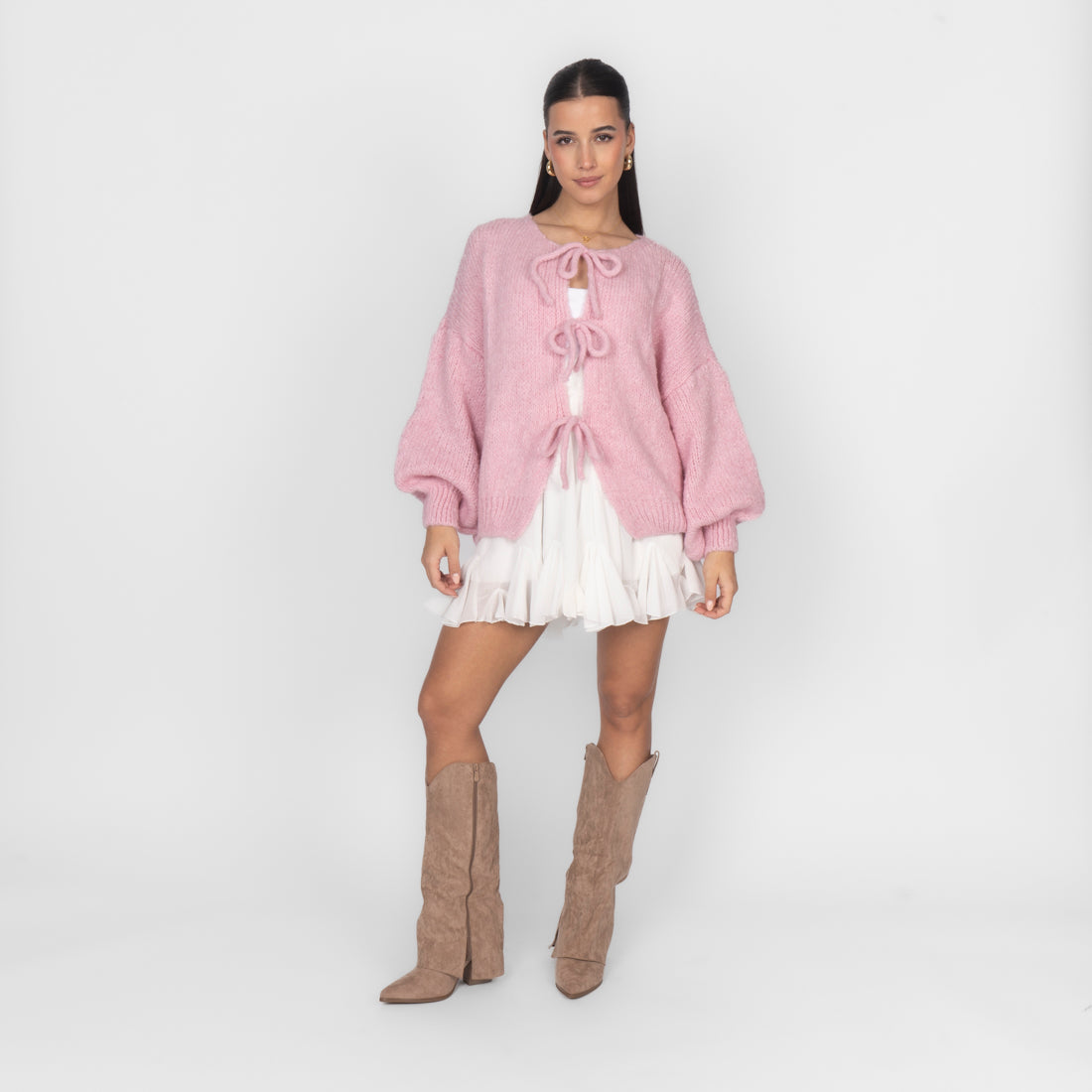Oversized Cardigan with Bows