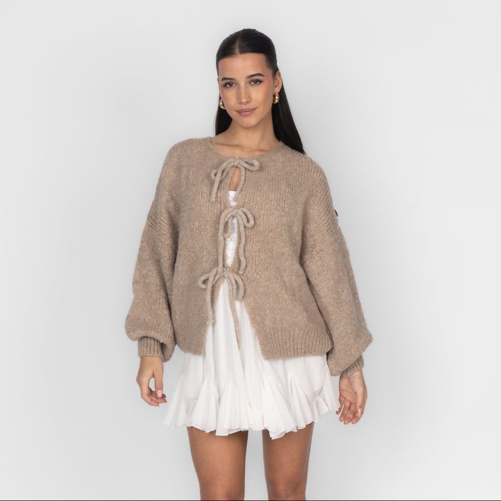 Oversized Cardigan with Bows