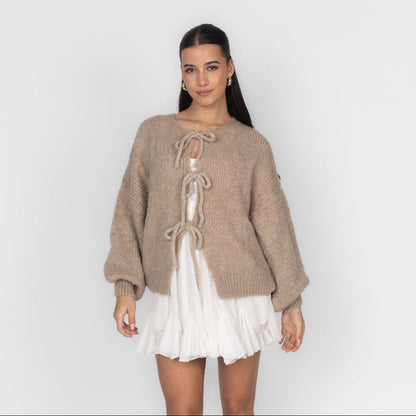Oversized Cardigan with Bows
