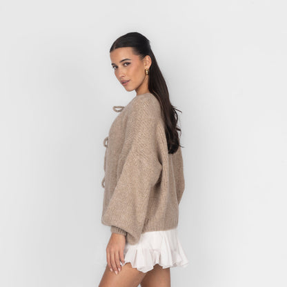 Oversized Cardigan with Bows