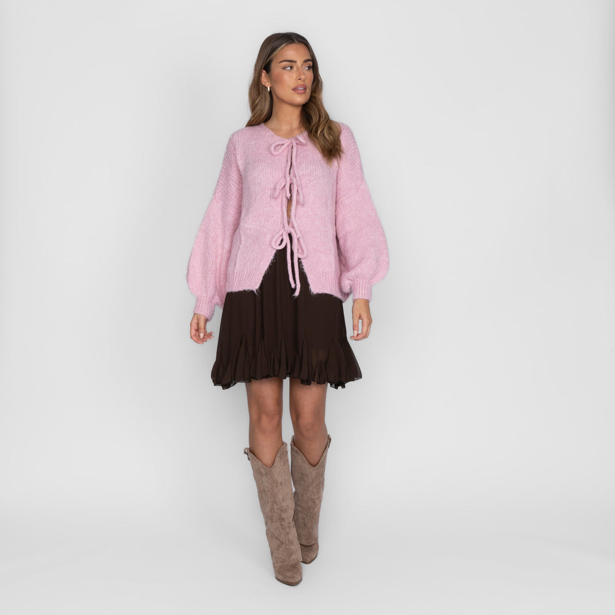 Oversized Cardigan with Bows