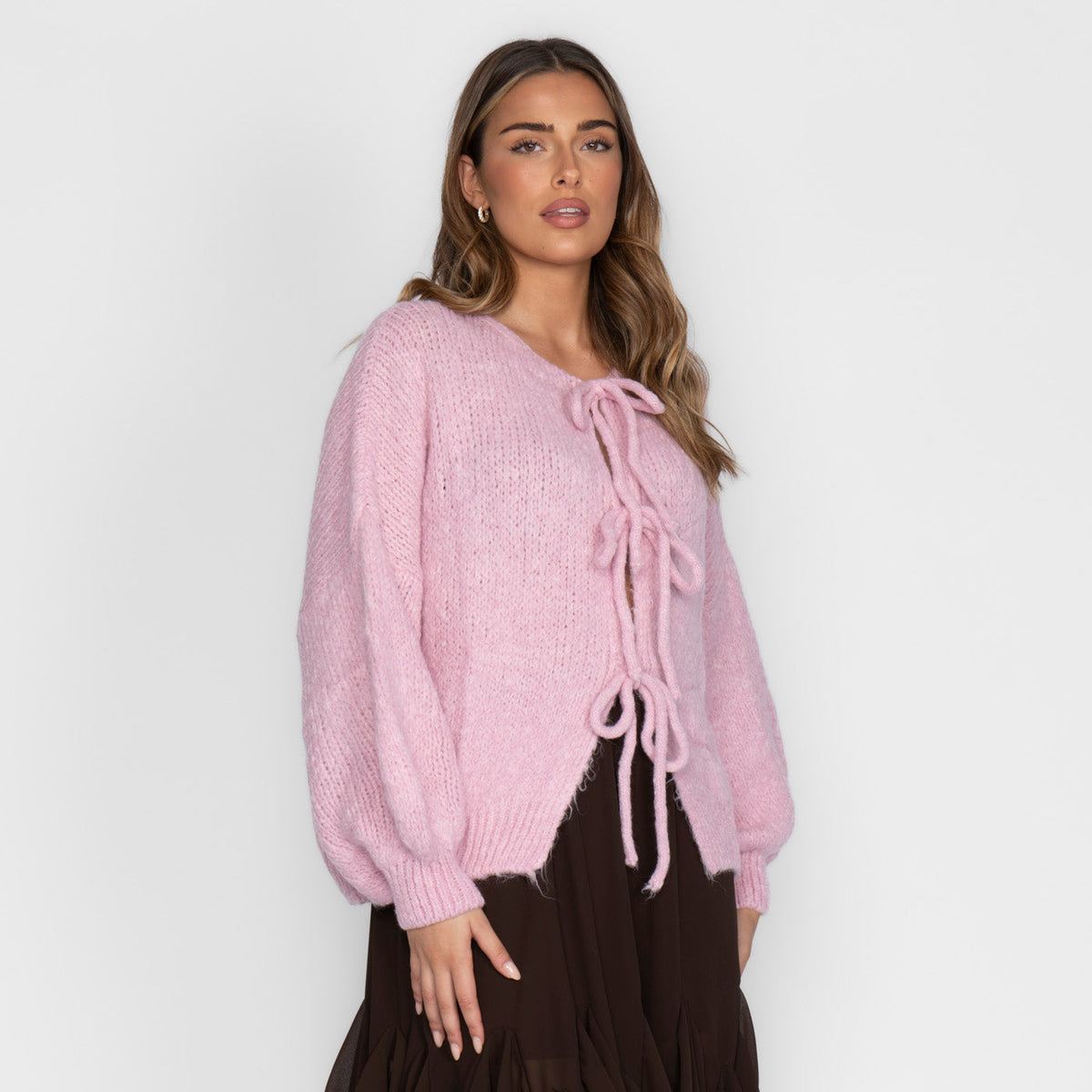 Oversized Cardigan with Bows