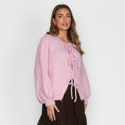 Oversized Cardigan with Bows