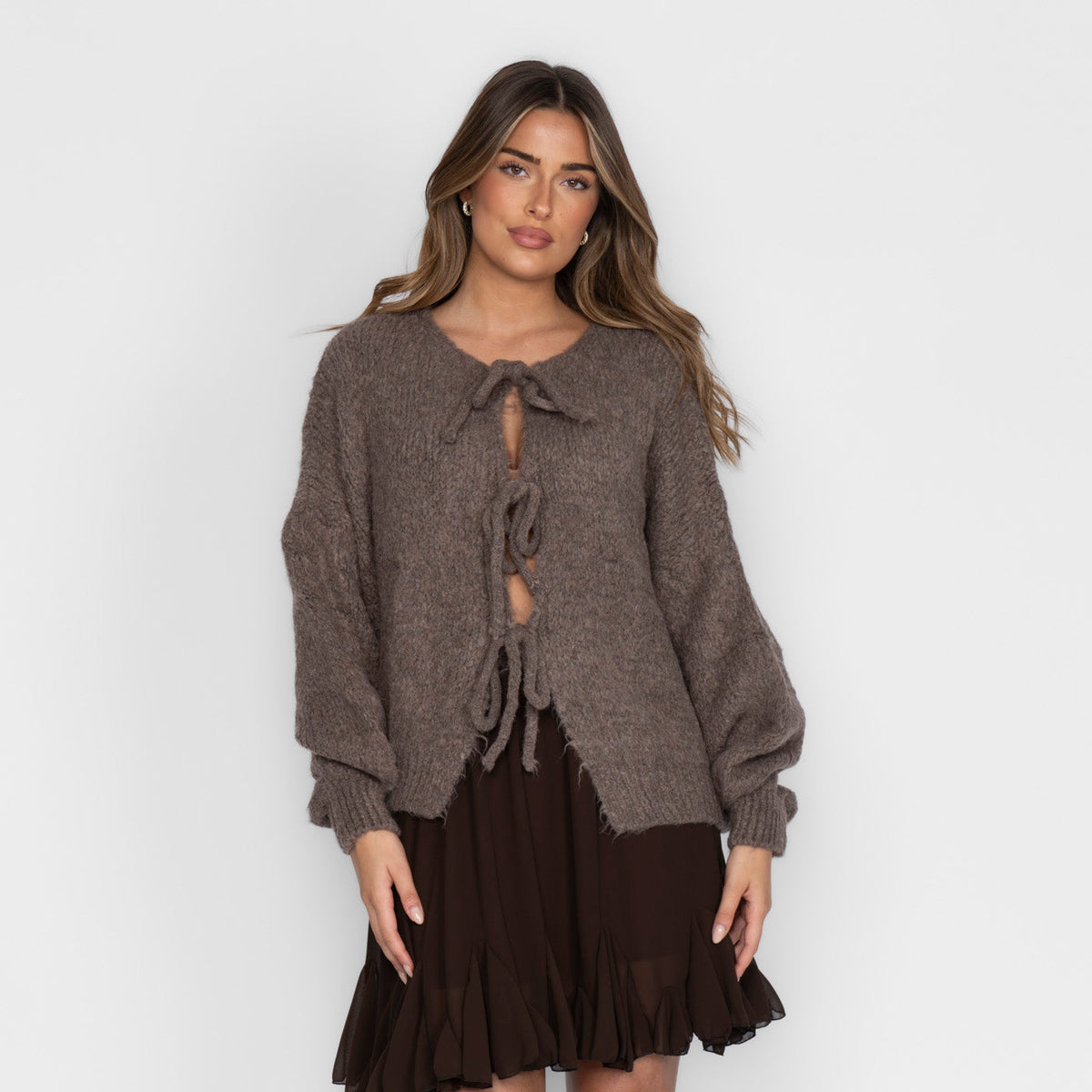 Oversized Cardigan with Bows