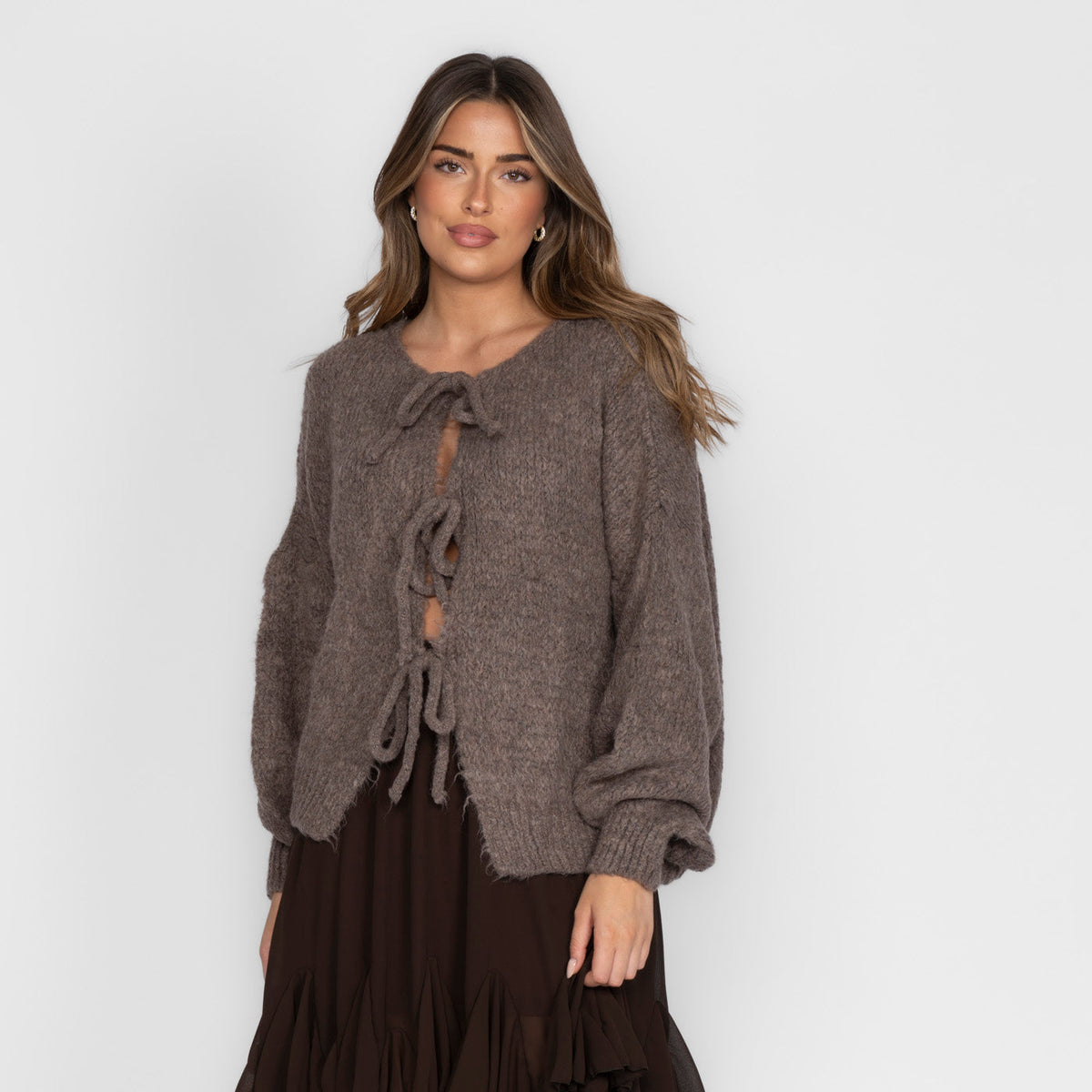 Oversized Cardigan with Bows