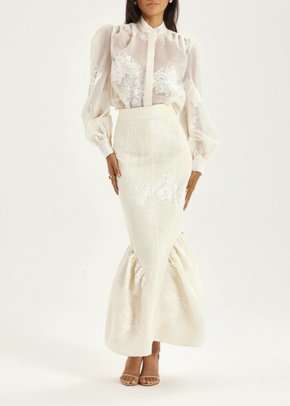 Blusa bordada Sophia | Vainilla francesa