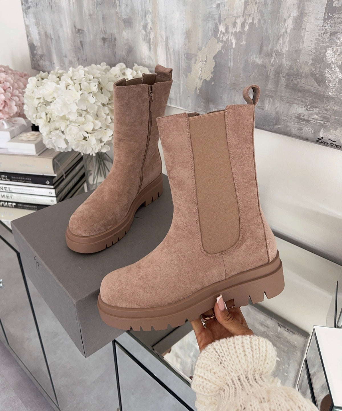 Botines Chelsea Zelaria Beige