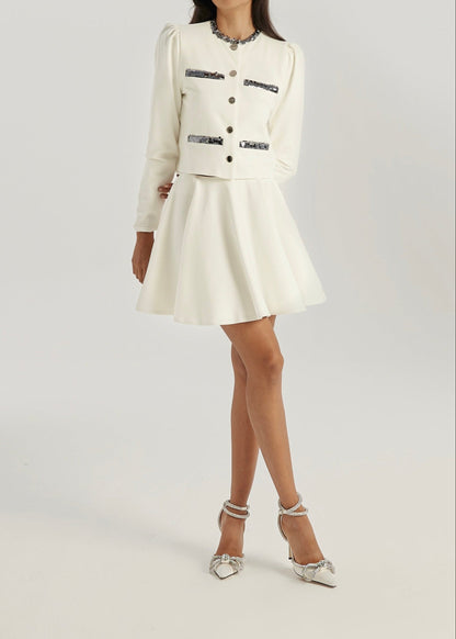 Chaqueta de lentejuelas Erica | Blanca