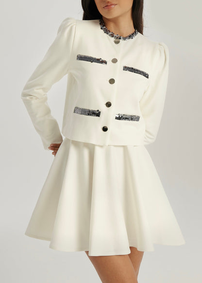 Chaqueta de lentejuelas Erica | Blanca