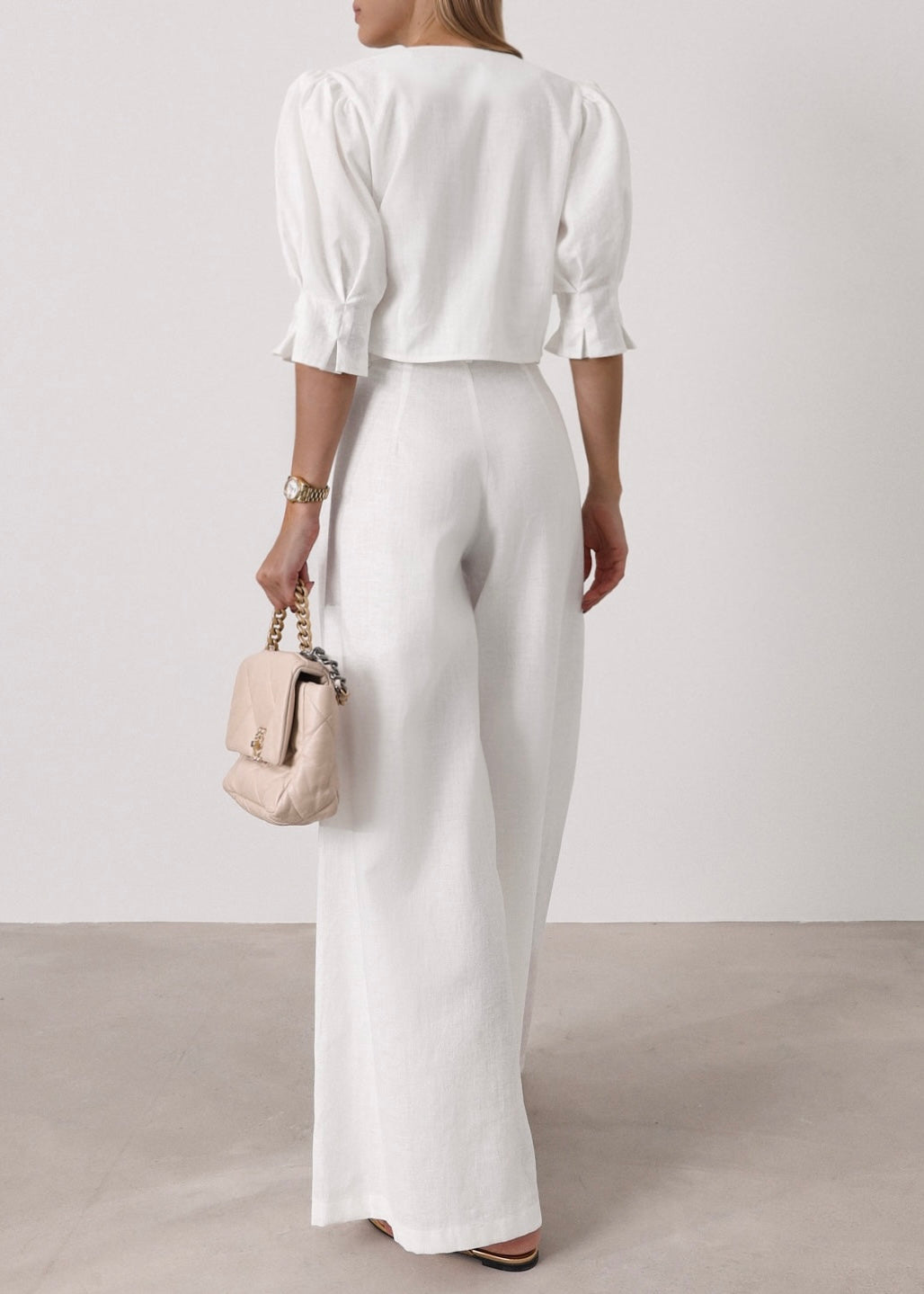 Blusa de lino atemporal Ellina | Blanca
