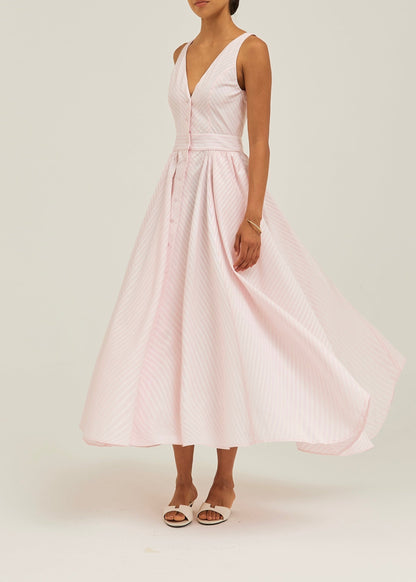 Vestido de día Kesha a rayas | Rosa/Blanco