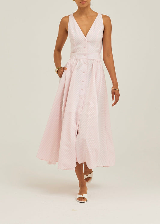 Vestido de día Kesha a rayas | Rosa/Blanco