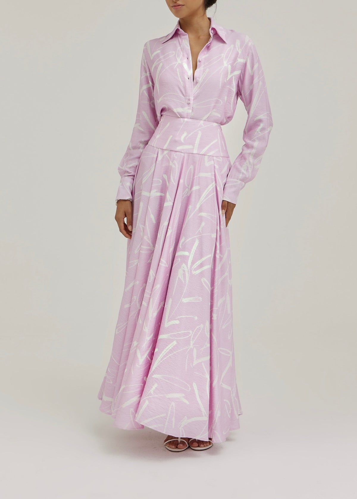 Camisa estampada Palm Beach | Malva pastel