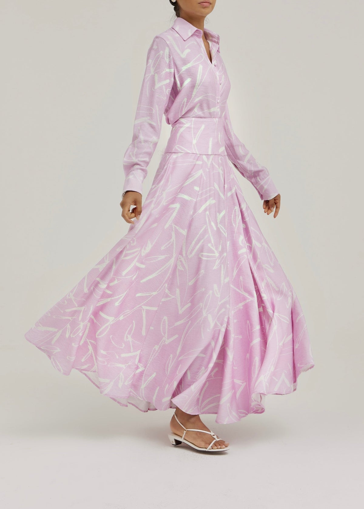 Camisa estampada Palm Beach | Malva pastel