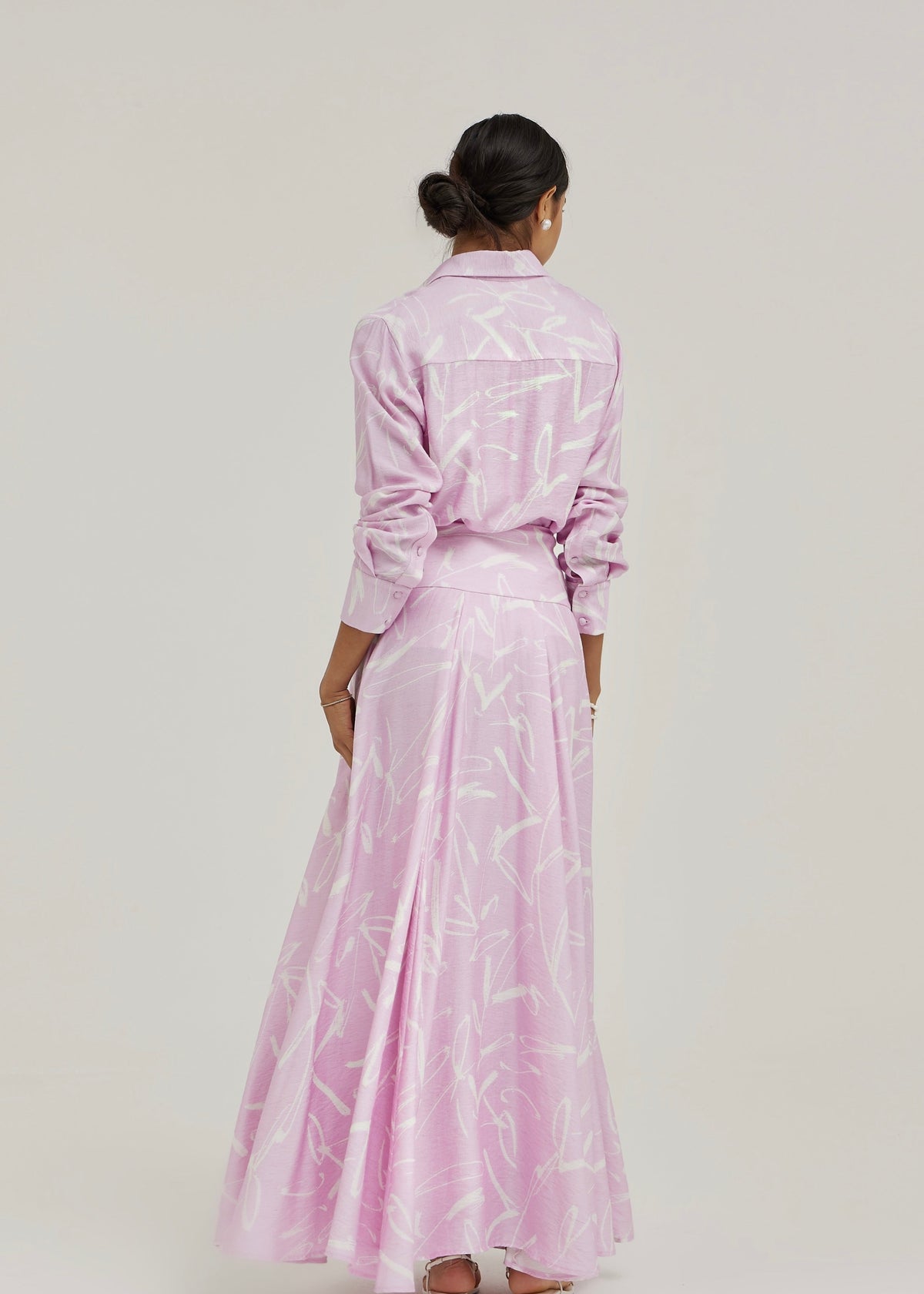 Camisa estampada Palm Beach | Malva pastel