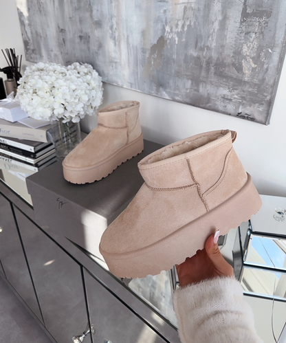 Botas de plataforma forradas Nina beige