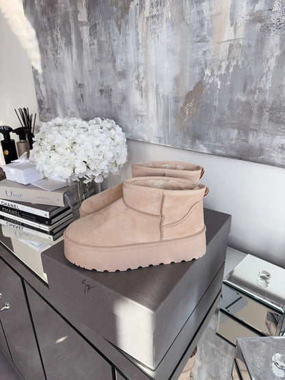 Botas de plataforma forradas Nina beige