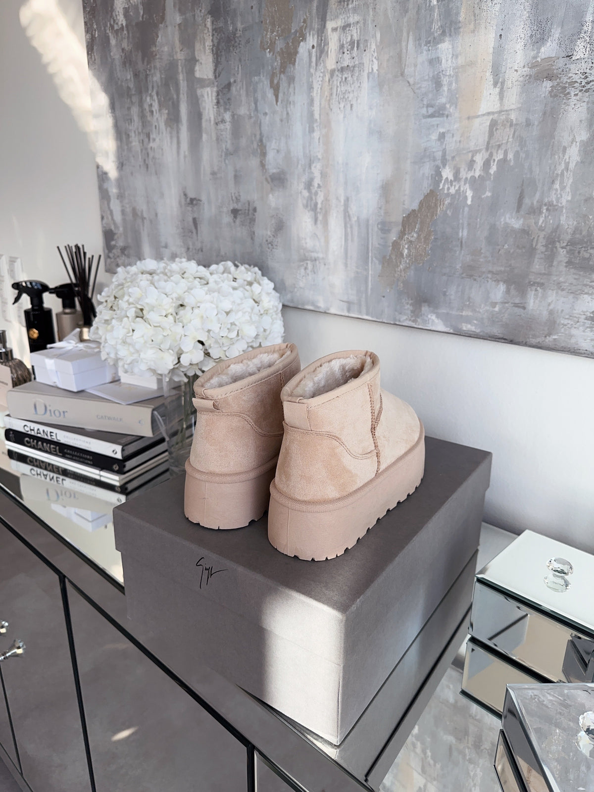 Botas de plataforma forradas Nina beige