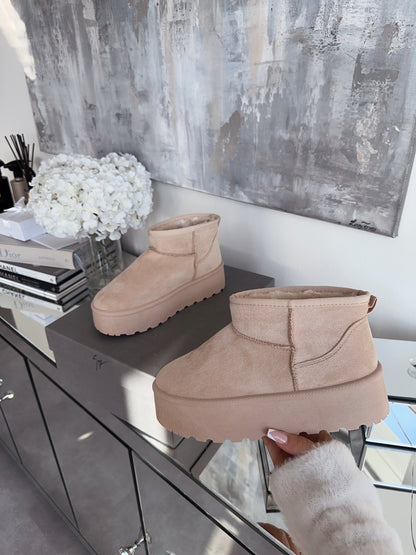 Botas de plataforma forradas Nina beige