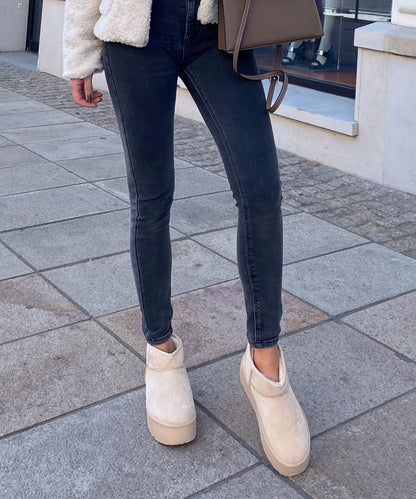 Botas de plataforma forradas Nina beige