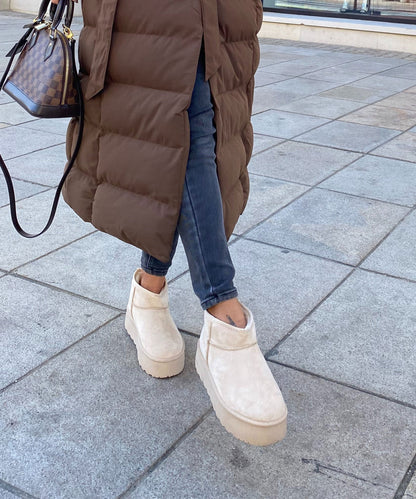 Botas de plataforma forradas Nina beige