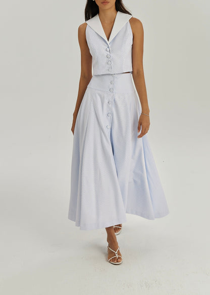 Top de día a rayas Juliana | Azul/Blanco