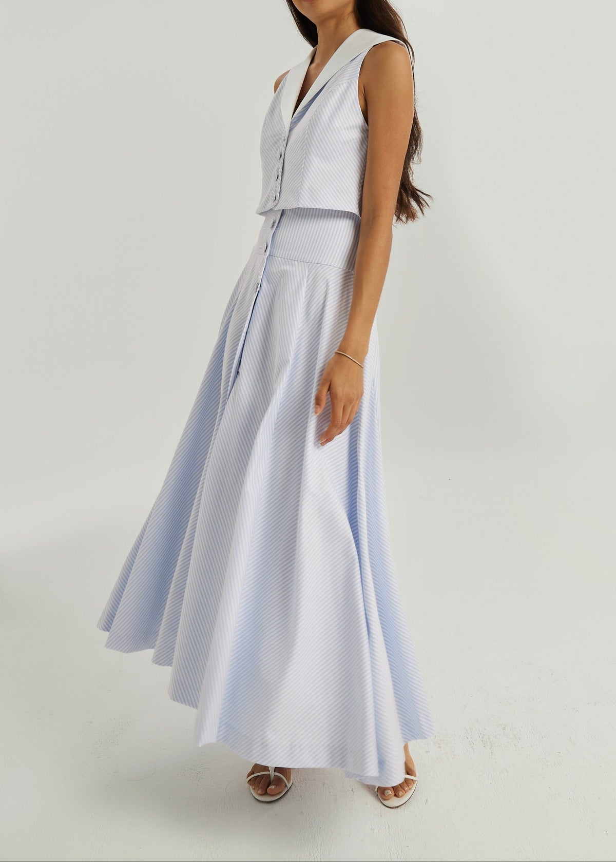 Top de día a rayas Juliana | Azul/Blanco