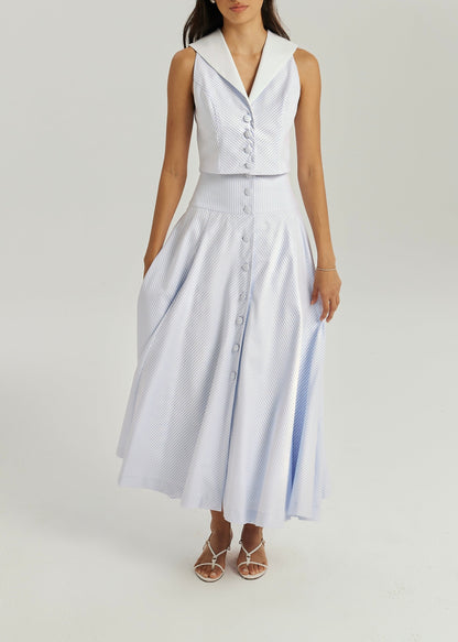 Top de día a rayas Juliana | Azul/Blanco