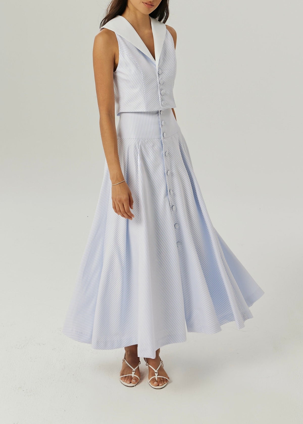 Top de día a rayas Juliana | Azul/Blanco