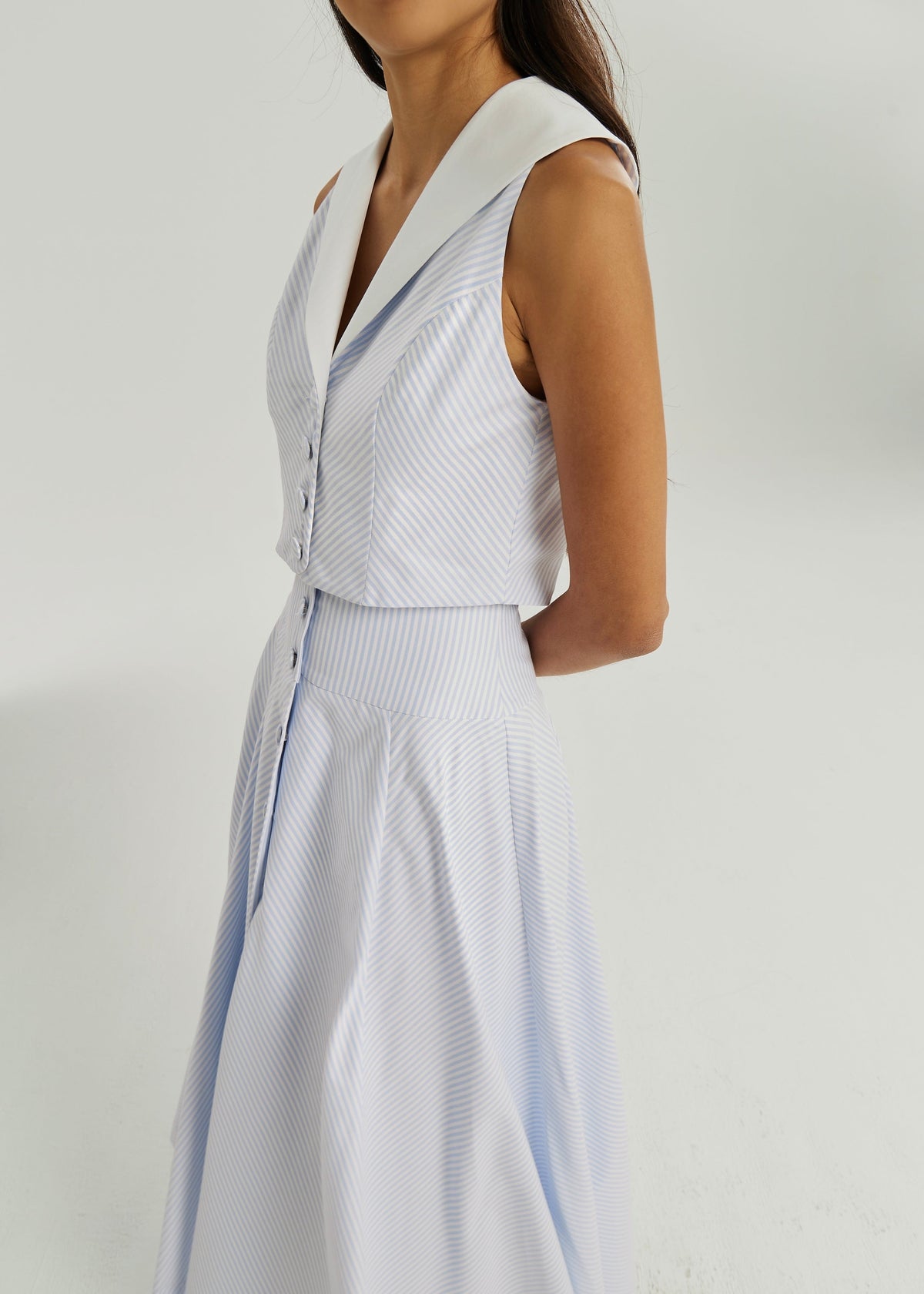 Top de día a rayas Juliana | Azul/Blanco