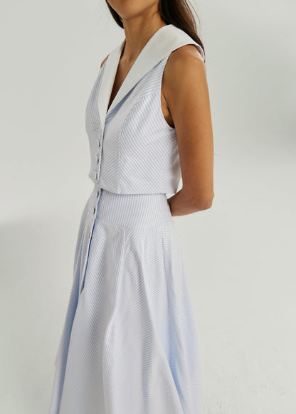 Top de día a rayas Juliana | Azul/Blanco