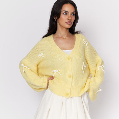 Oversize Mini Bow Cardigan