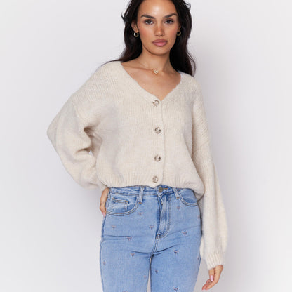 CozyGlam Oversize V-Cardigan Short