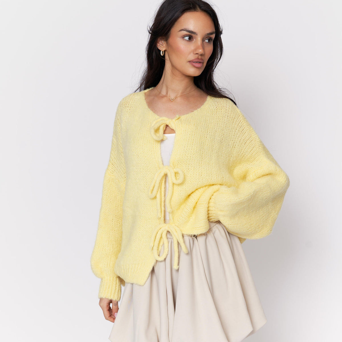 Oversized Cardigan with Bows