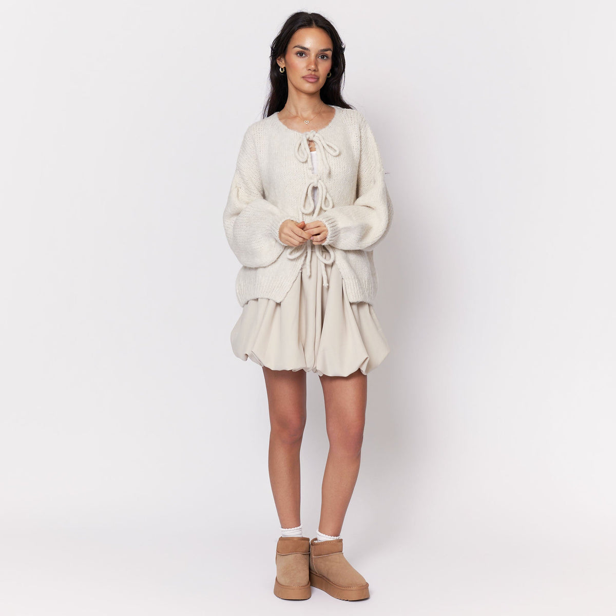 Oversized Cardigan with Bows