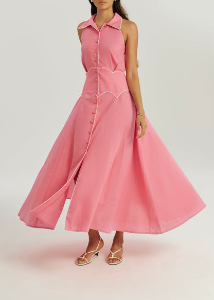 Vestido Kalila de iconos en contraste | Rosa