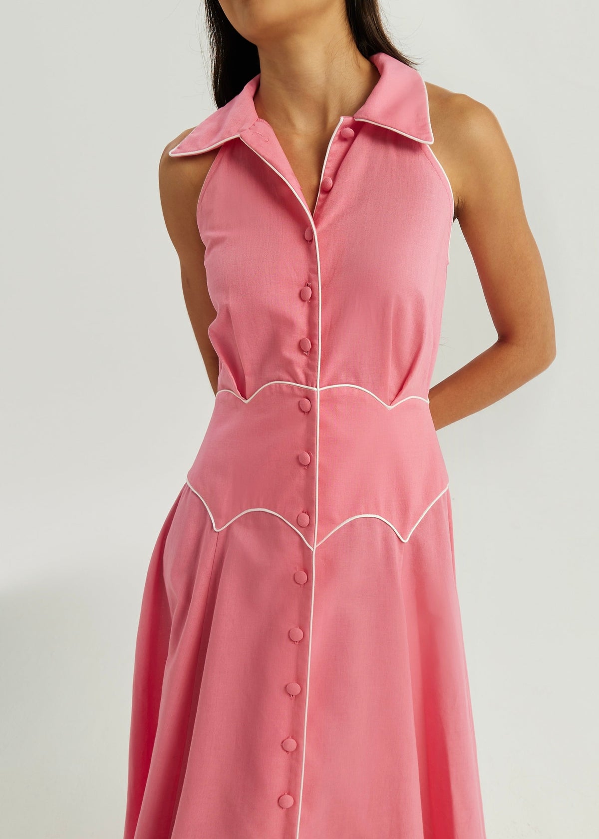 Vestido Kalila de iconos en contraste | Rosa