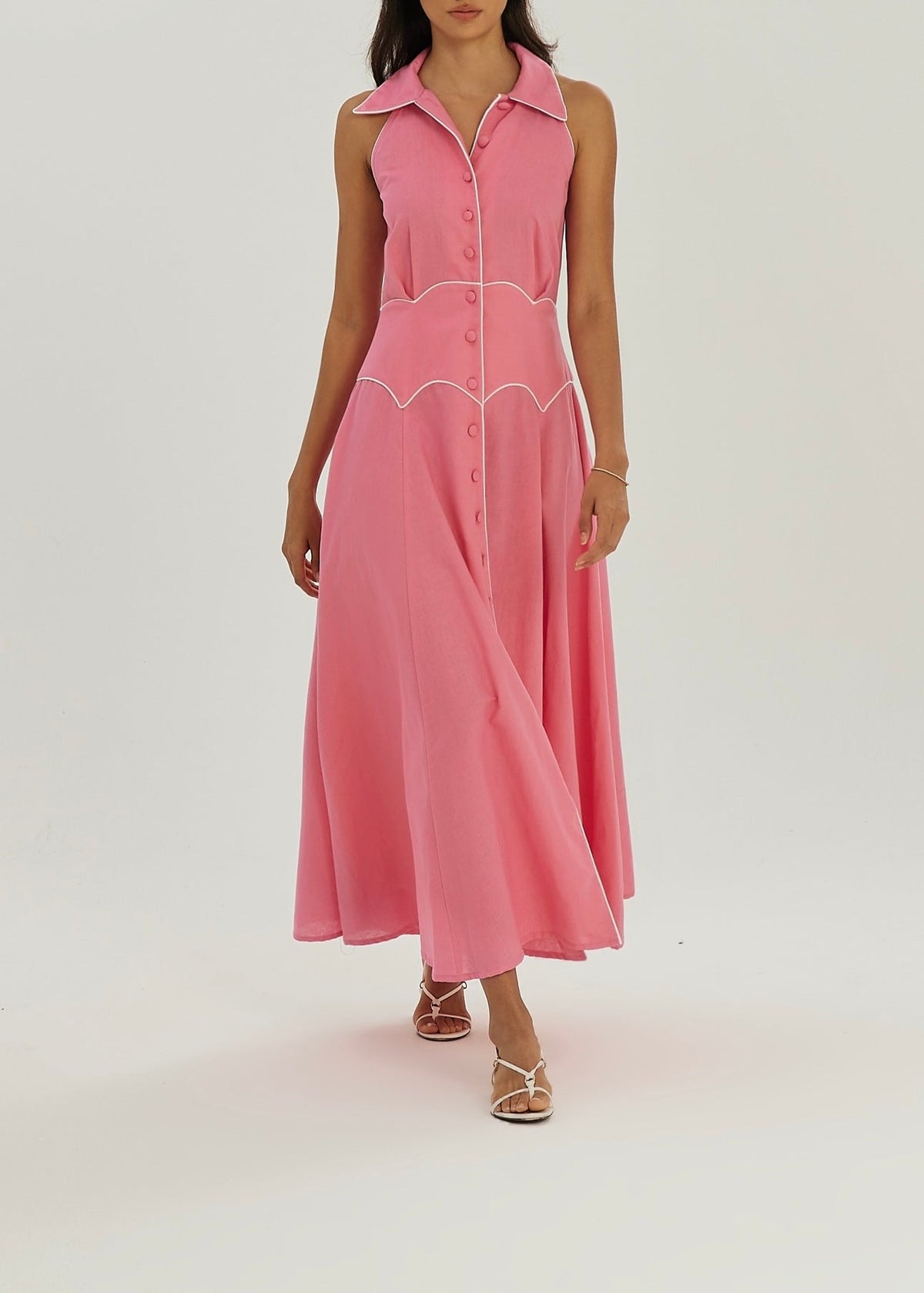 Vestido Kalila de iconos en contraste | Rosa
