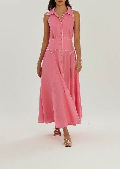 Vestido Kalila de iconos en contraste | Rosa