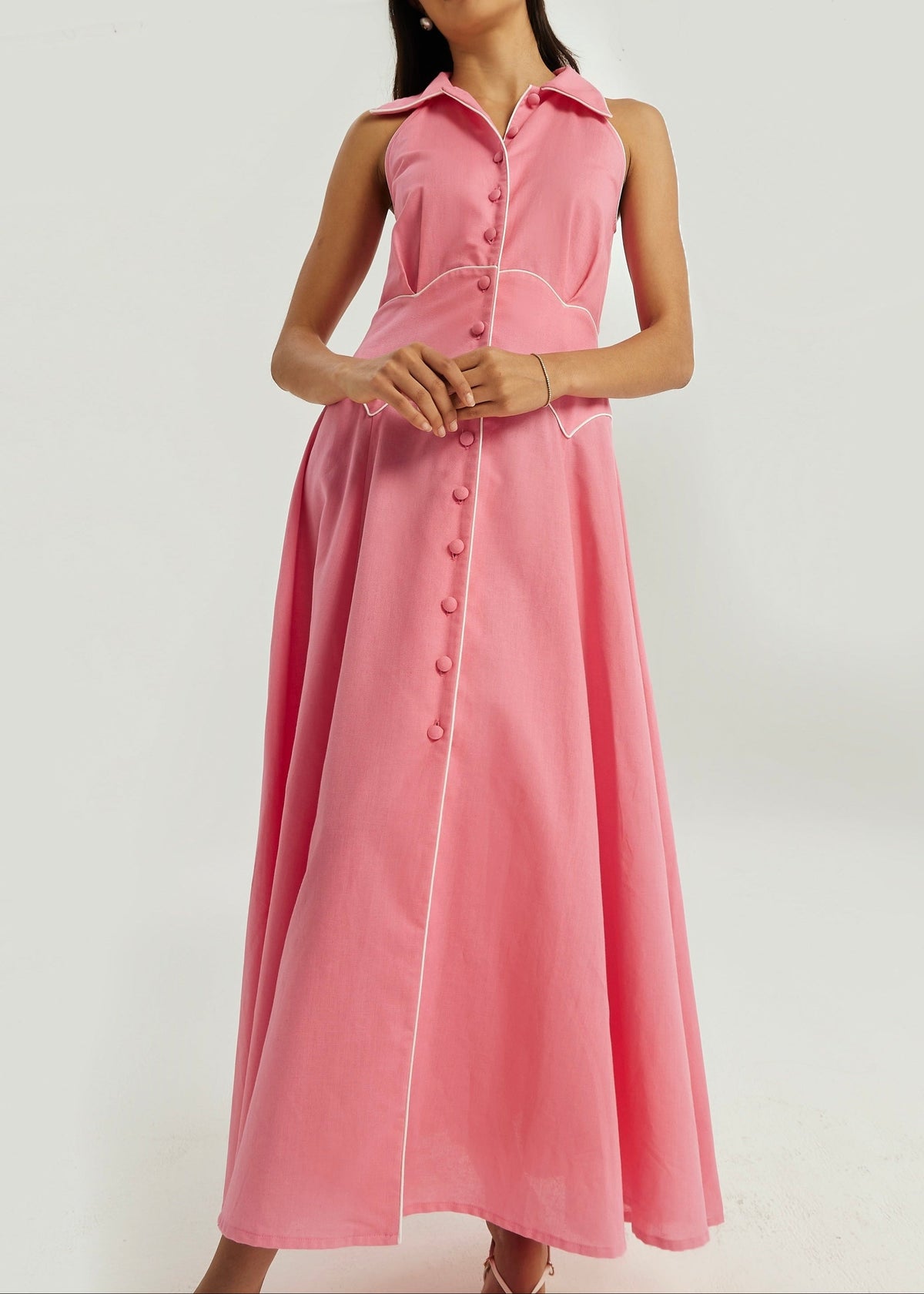 Vestido Kalila de iconos en contraste | Rosa