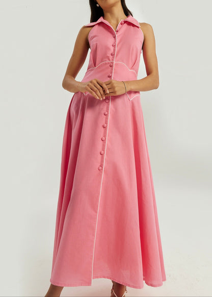 Vestido Kalila de iconos en contraste | Rosa