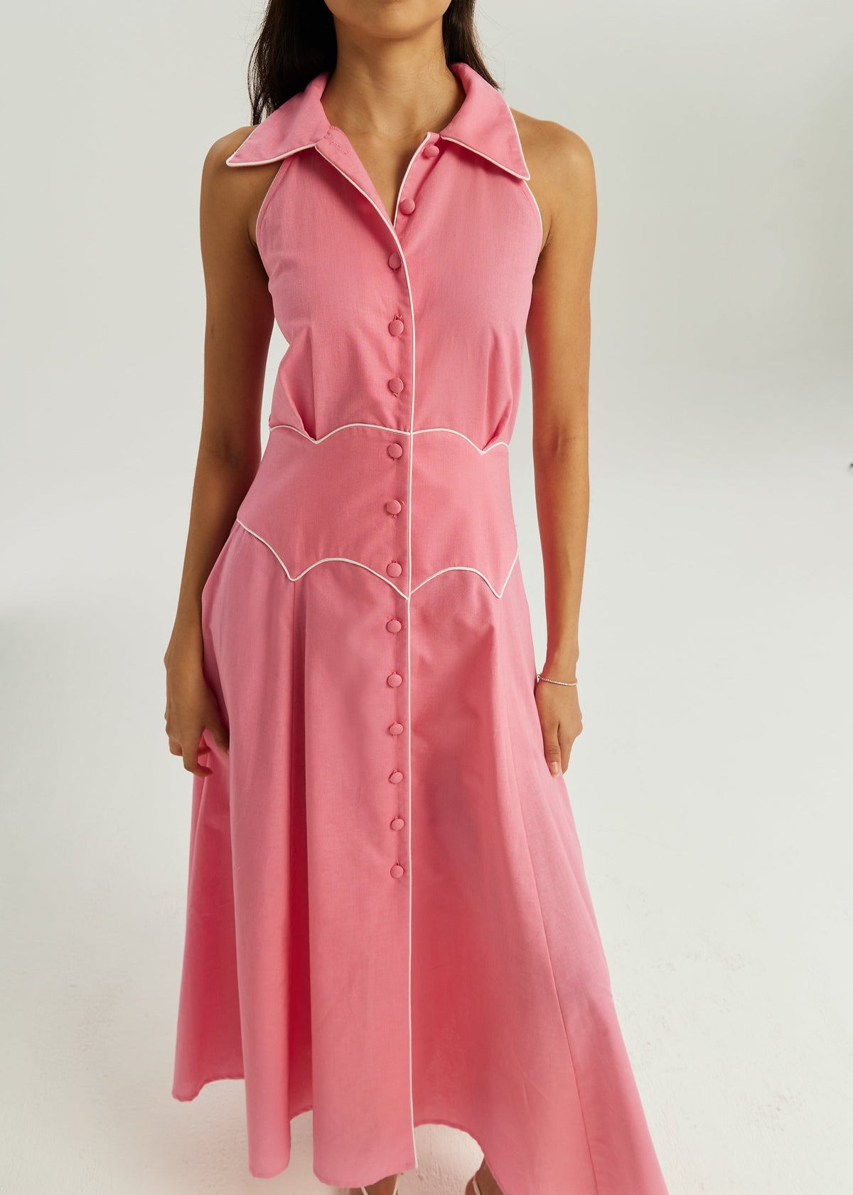 Vestido Kalila de iconos en contraste | Rosa
