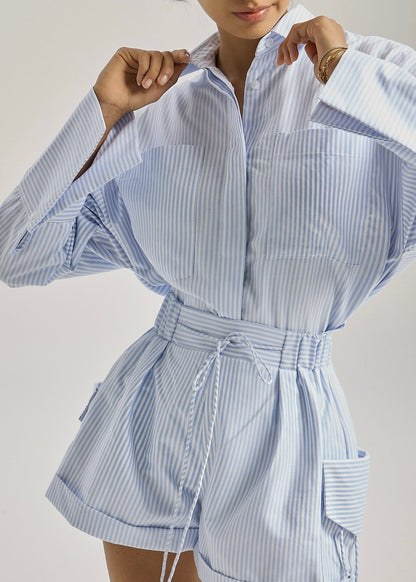 Camisa de rayas Portofino | Azul/Blanco
