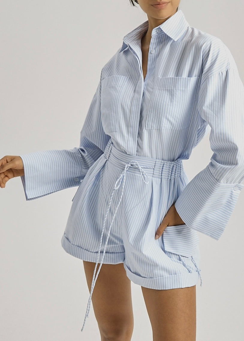 Camisa de rayas Portofino | Azul/Blanco