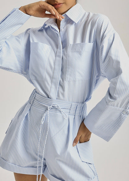 Camisa de rayas Portofino | Azul/Blanco