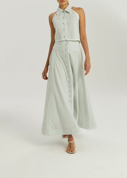 Camisa sin mangas a rayas Ria Resort | Matcha/Blanco