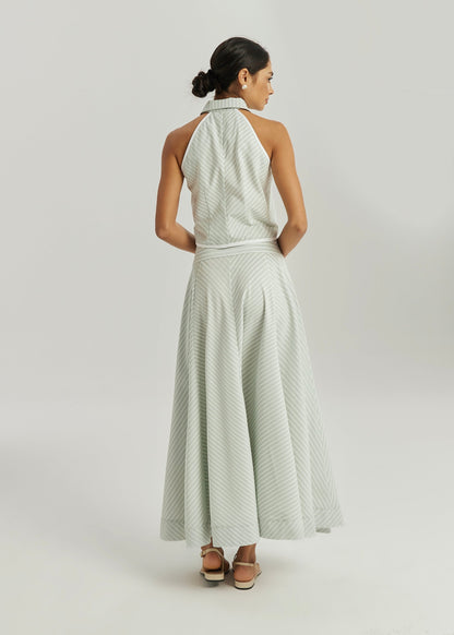 Camisa sin mangas a rayas Ria Resort | Matcha/Blanco