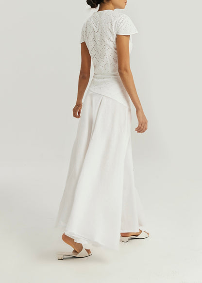 Top Roxie de algodón con calado | Blanco