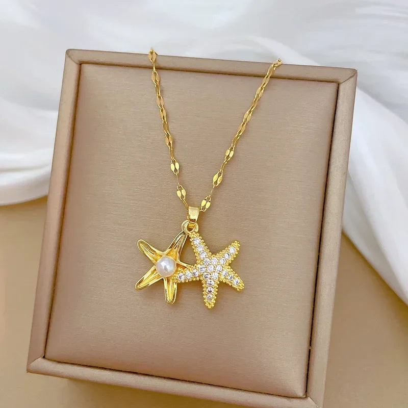 Collar elegante y lujoso de ostra con perla en forma de corazón color melocotón